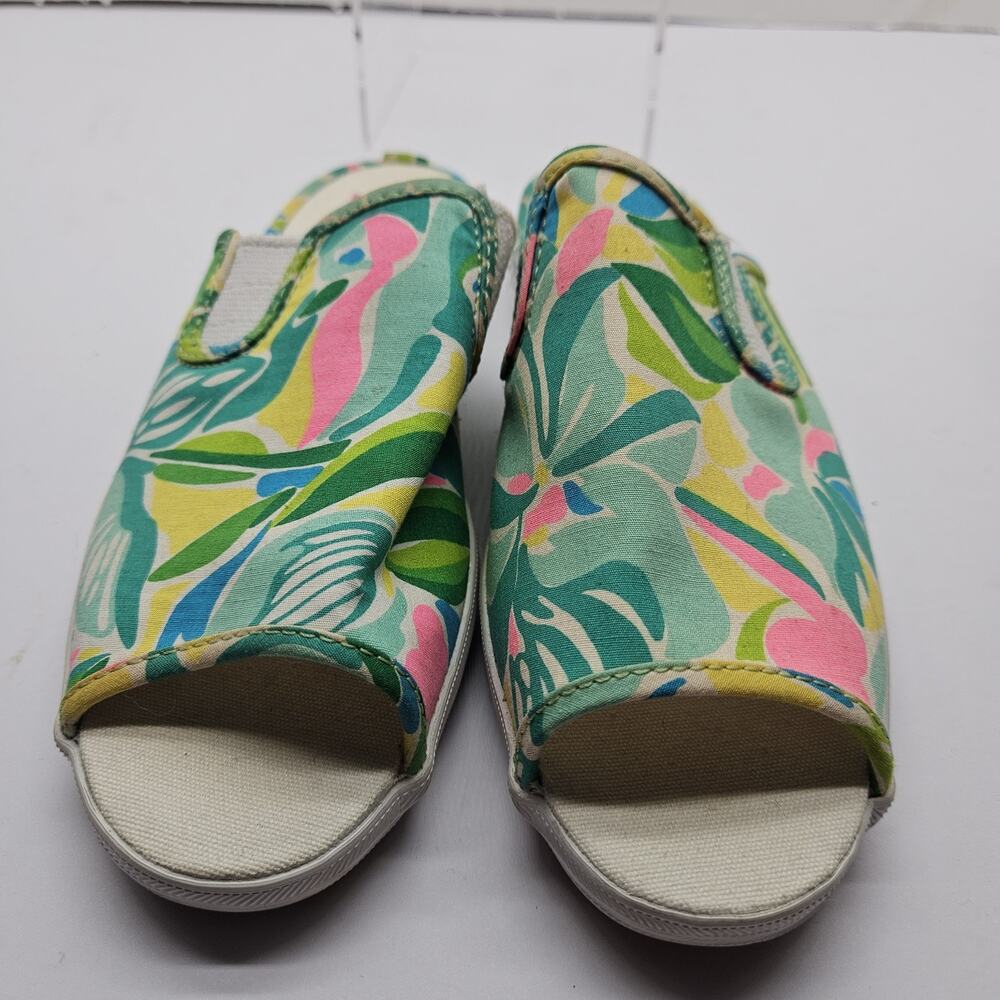 Vintage Lilly Pulitzer x Keds Women’s Green Pink Floral Open Toe Sandals Sz 6 - Picture 3 of 6